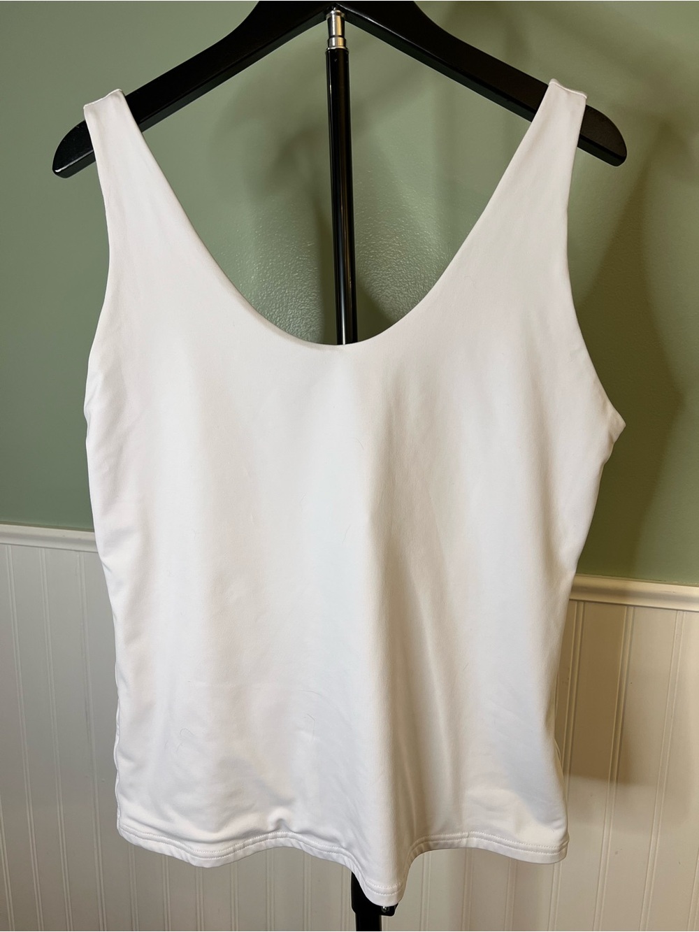 White Scoop Neck Women's Control Tank Top - Everyday Essential. Size XL